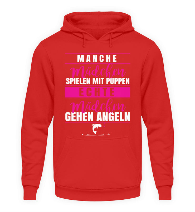 Echte Mädchen gehen Angeln  - Unisex Kapuzenpullover Hoodie - Shirtfisch