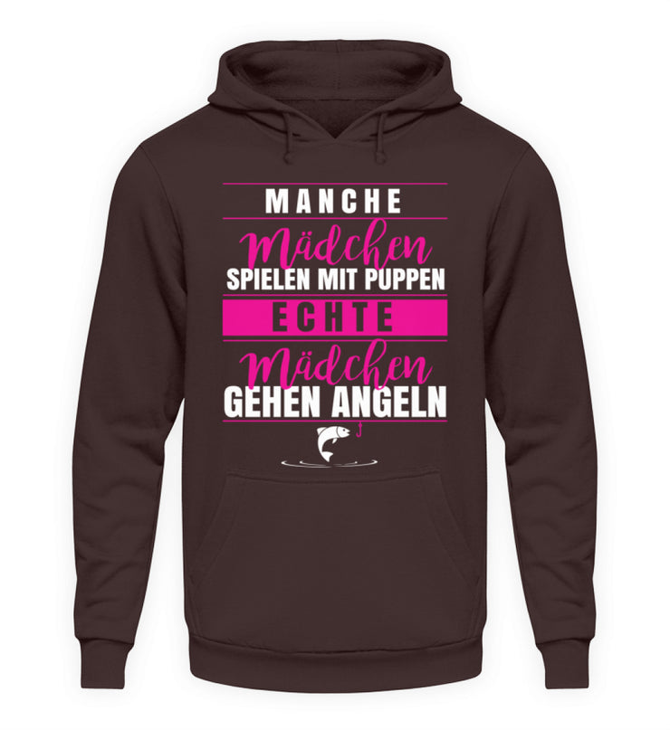 Echte Mädchen gehen Angeln  - Unisex Kapuzenpullover Hoodie - Shirtfisch