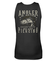 Angler in Aktion Abstand halten oder neues Piercing - Herren Tanktop - Shirtfisch