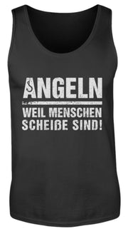 Angeln weil Menschen scheiße sind  - Herren Tanktop - Shirtfisch