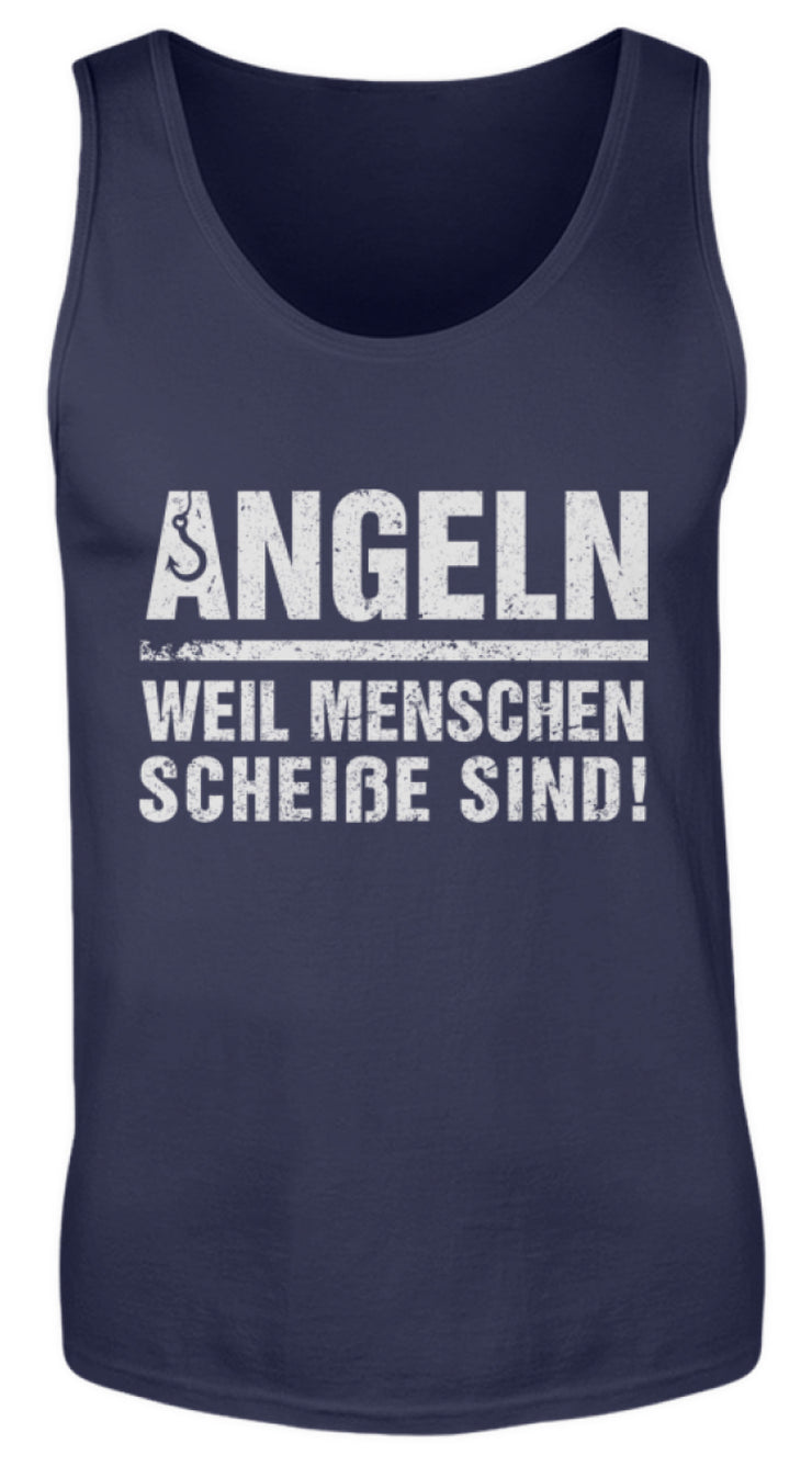 Angeln weil Menschen scheiße sind  - Herren Tanktop - Shirtfisch