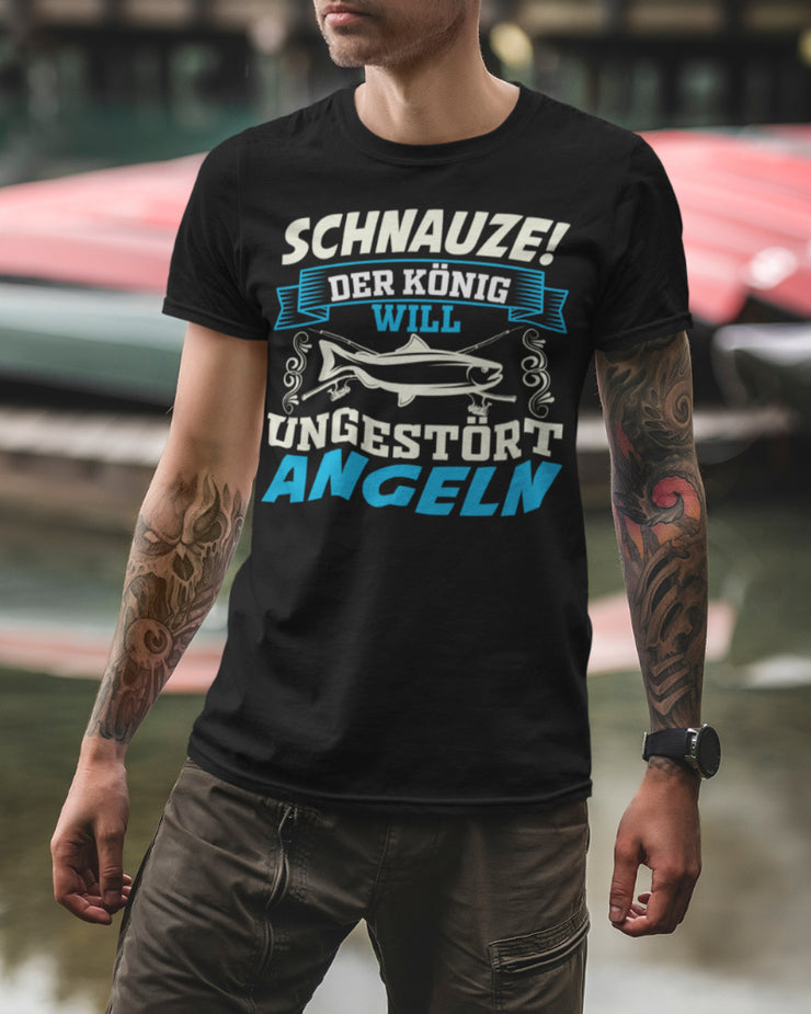 Schnauze Der König will ungestört angeln - Herren Shirt - Shirtfisch