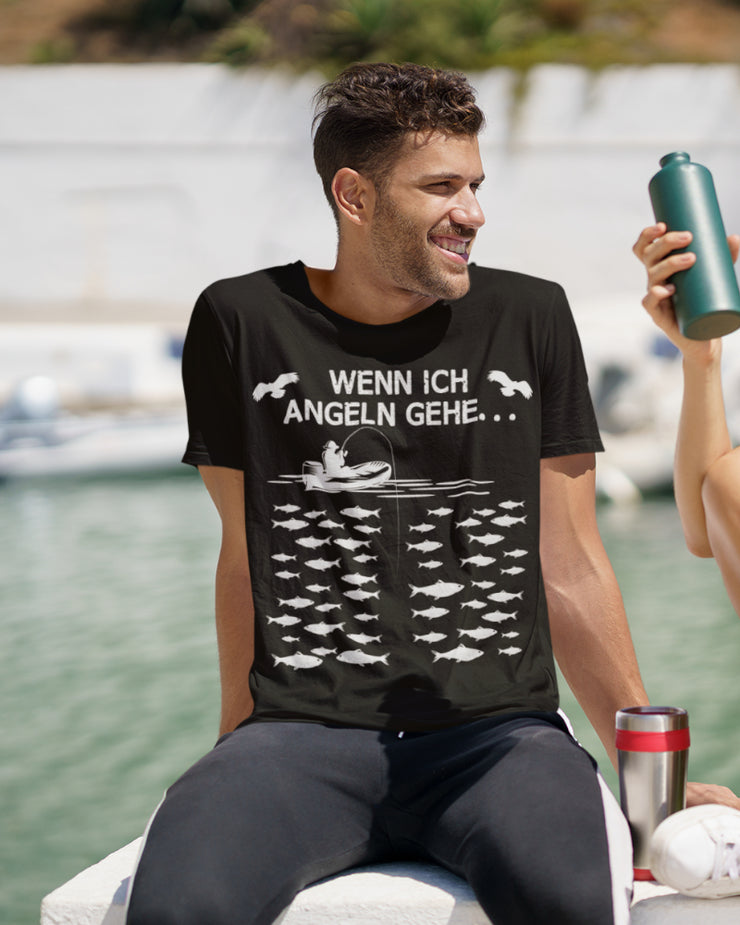 Wenn ich Angeln gehe...  - Herren Shirt - Shirtfisch