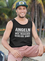 Angeln weil Menschen scheiße sind  - Herren Tanktop - Shirtfisch