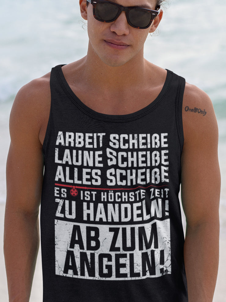 Zeit zu handeln ab zum Angeln  - Herren Tanktop - Shirtfisch